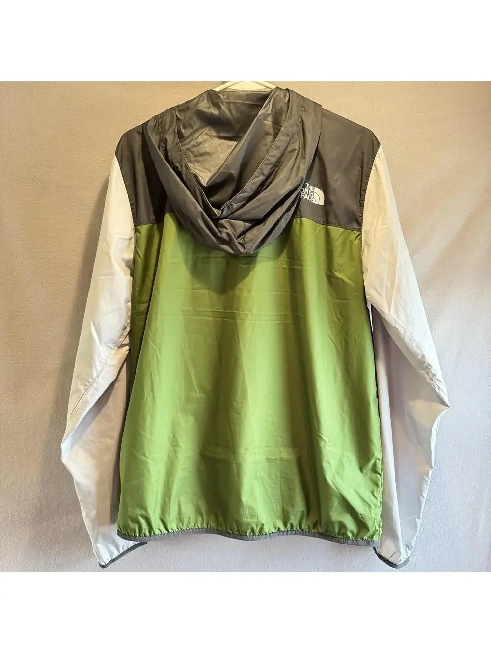 The North Face Men's Fanorak Windwall Windbreaker Jacket Green Gray Size Small